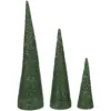 Three Kings Green Glitter Tree Set of 3