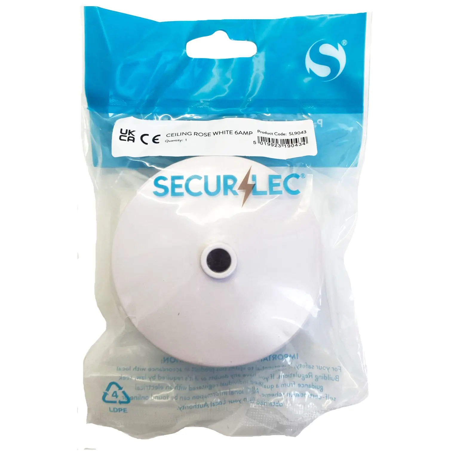Securlec Ceiling Rose White 6A