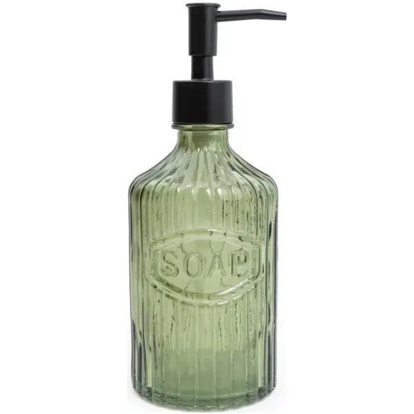 CLT0054 Candlelight Glass Soap Pump Dispenser Green