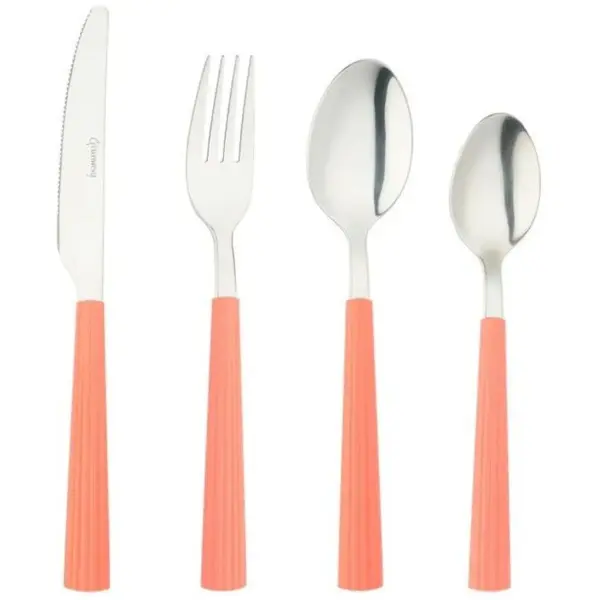 GRU0036 Grunwerg Bistro Cutlery Coral 24 Pieces