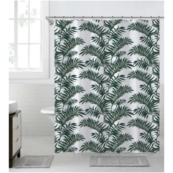 Highlands Homeware Printed Leaf Design Peva Shower Curtain 178cm x 183cm