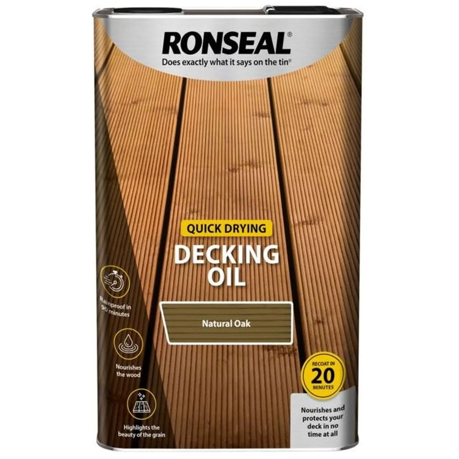 Ronseal Quick Drying Decking Oil Natural Oak 5Ltr