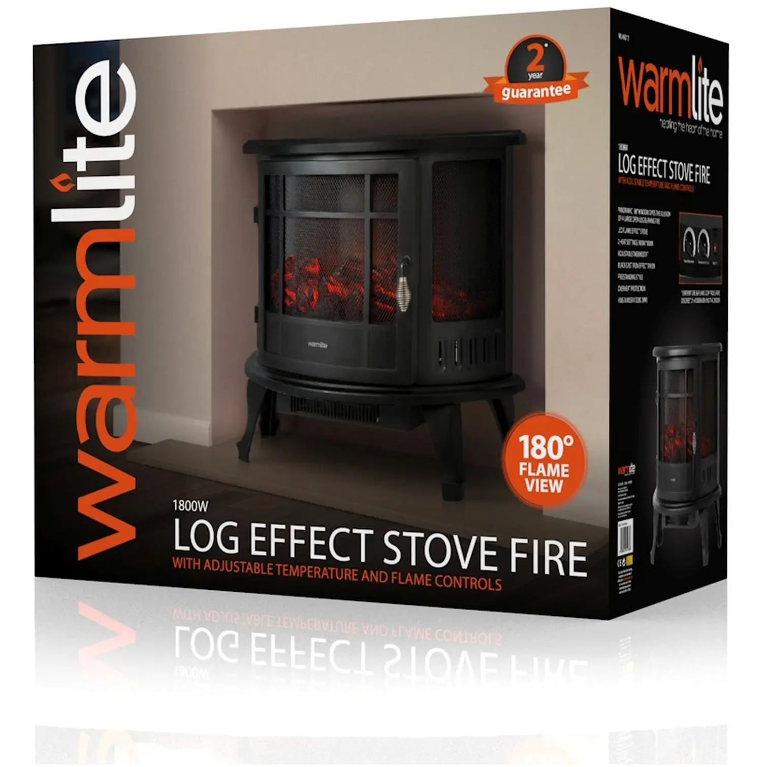 Warmlite WL46017 Electric Curved Stove 1800w