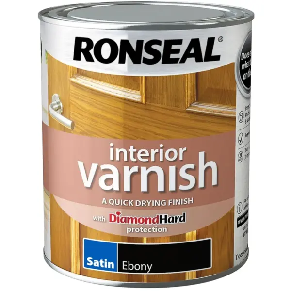Ronseal Interior Varnish Ebony Satin 750ml