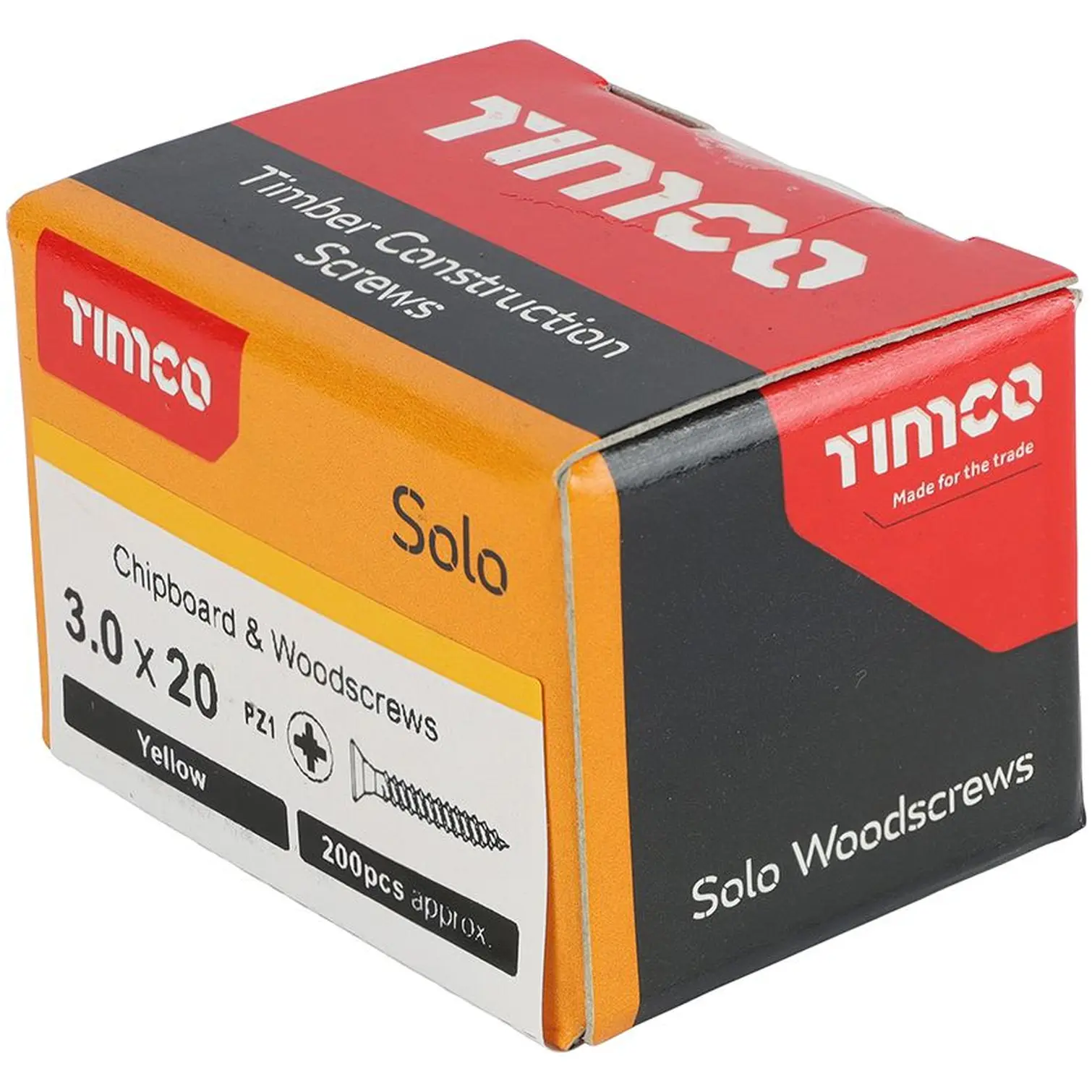 Timco Woodscrew Pozi Drive Head YZP 3 x 20mm Box of 200