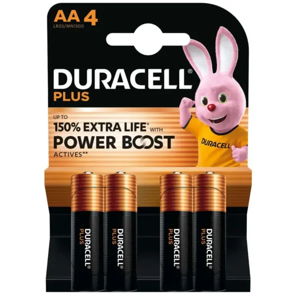 Duracell Power Boost AA Batteries Card of 4