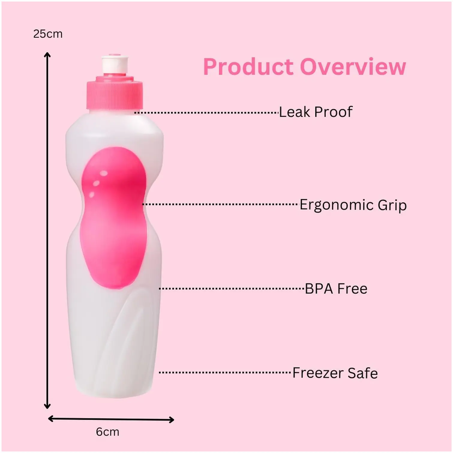 Chef Aid Super Grip Sports Bottle 625ml Assorted Colours