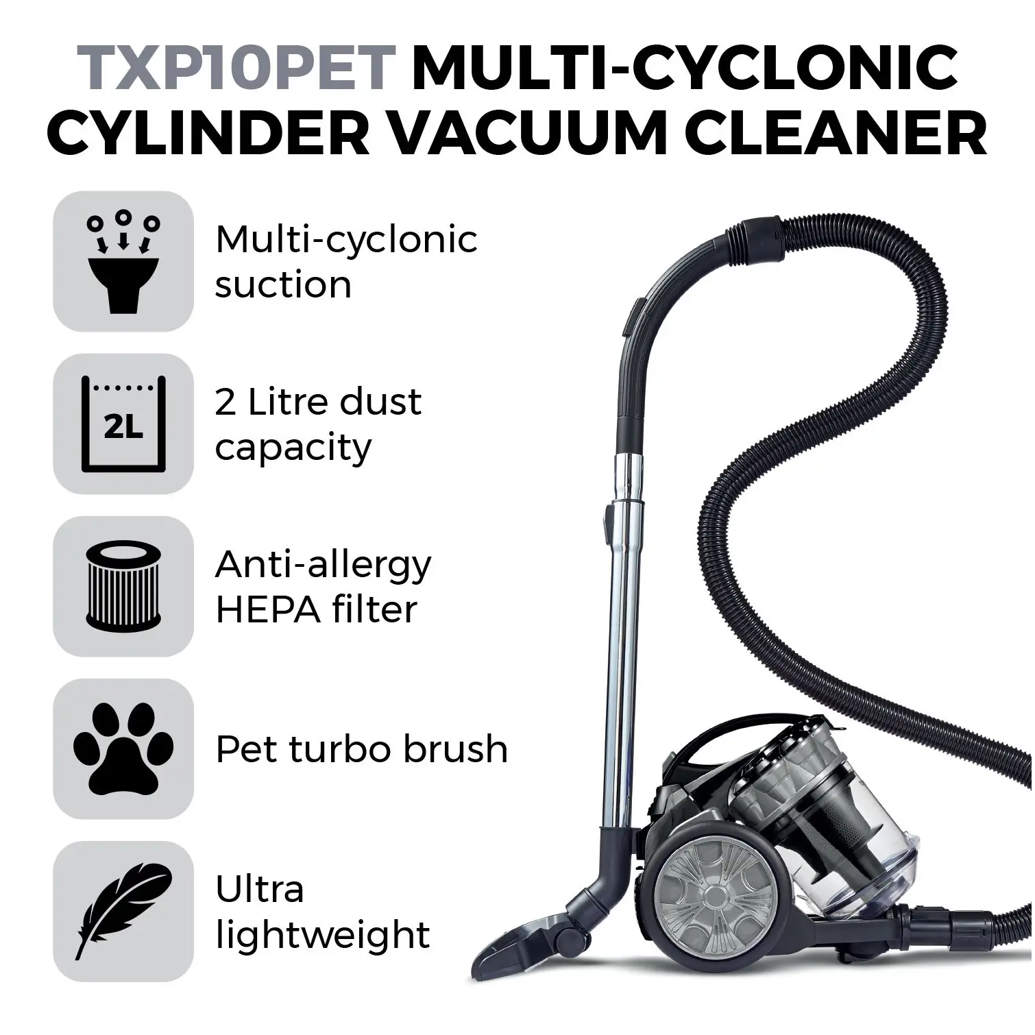 RKW0394_1 Tower T102000PLPET Pet Cylinder Vacuum