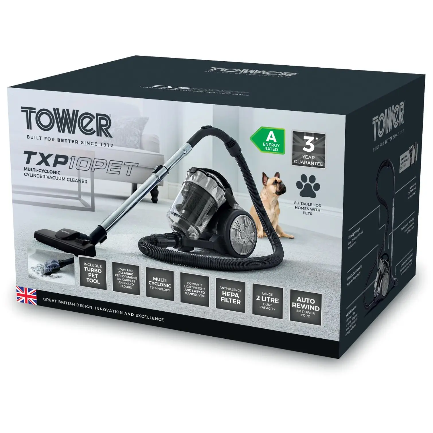 RKW0394_7 Tower T102000PLPET Pet Cylinder Vacuum