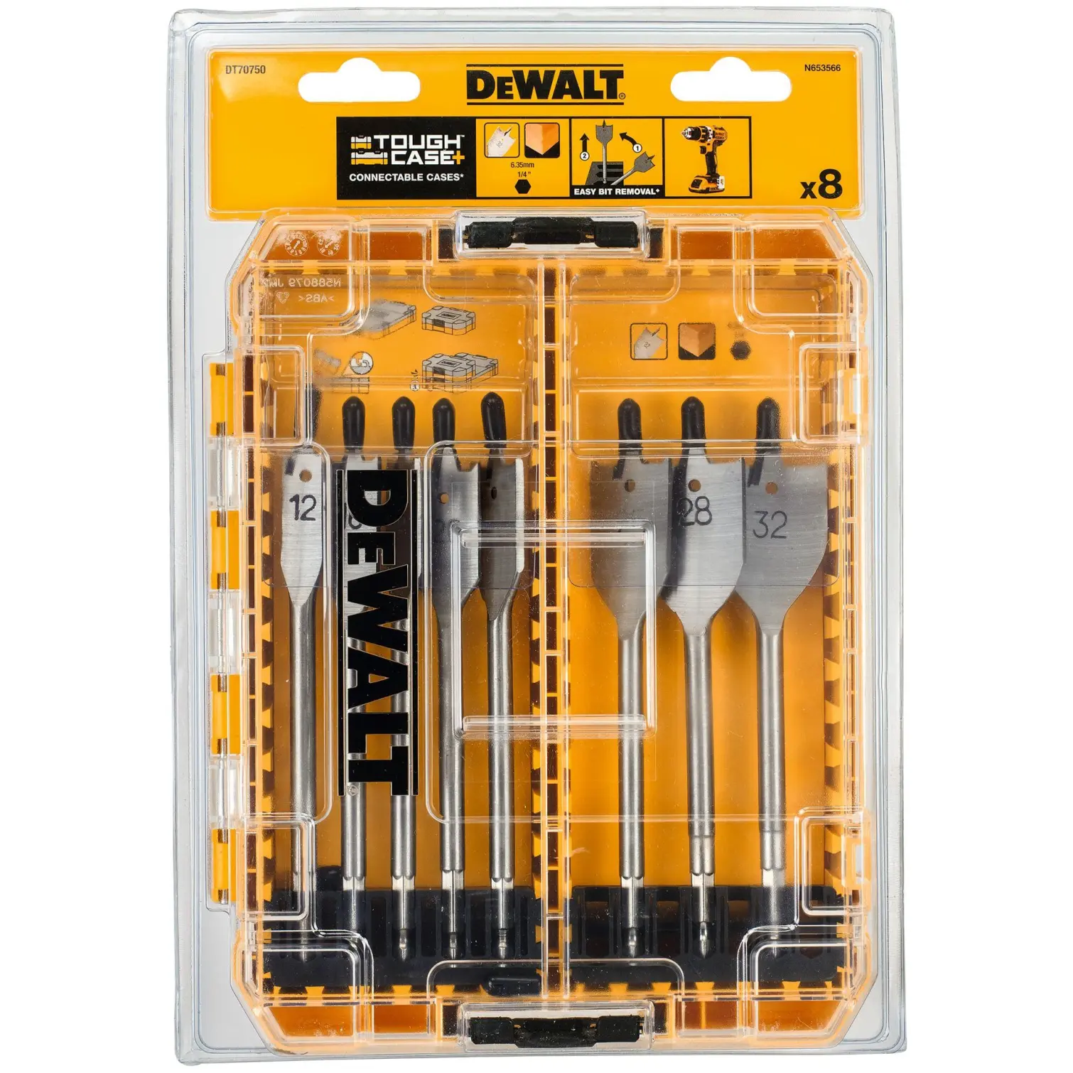 DeWalt 8pce Wood Flatbit Set