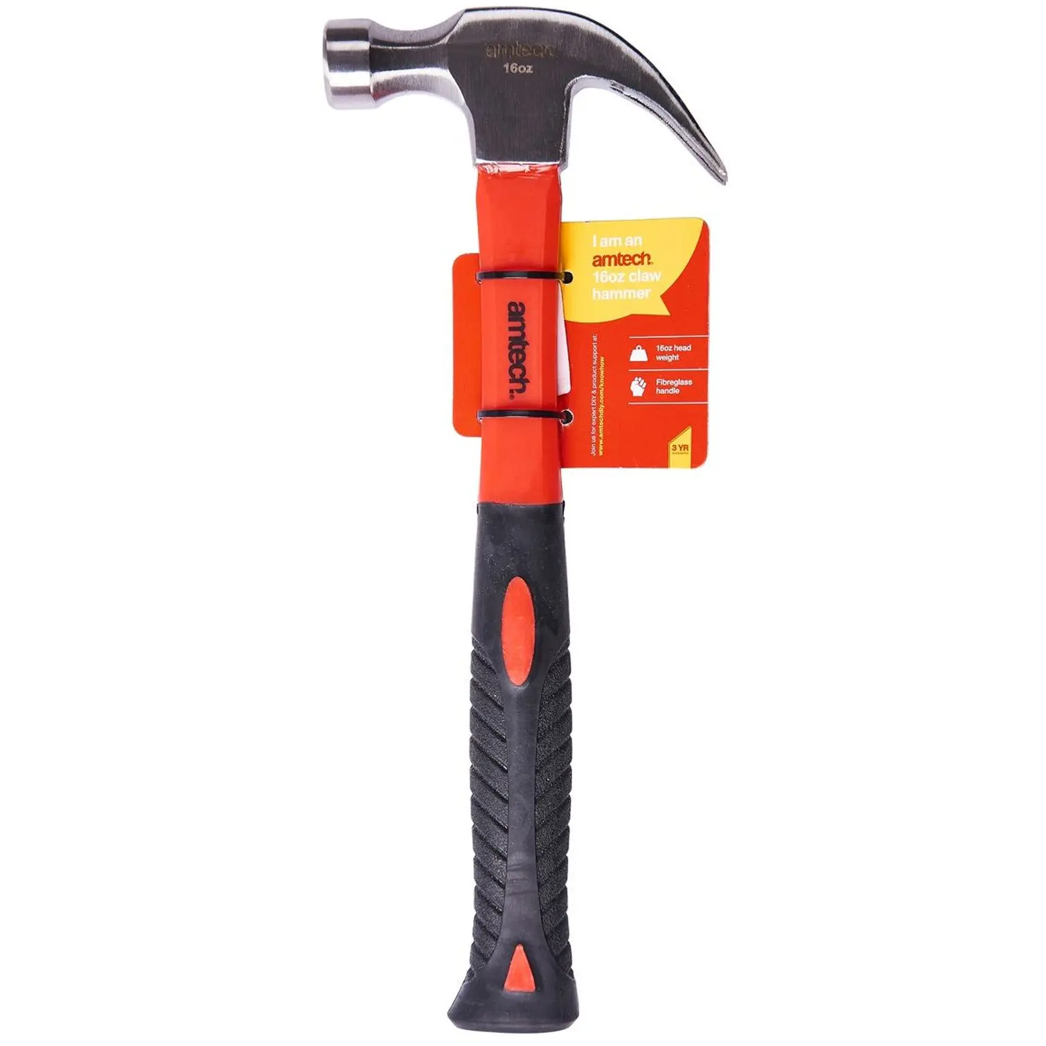 Amtech Claw Hammer Fibre Glass Shaft 16oz