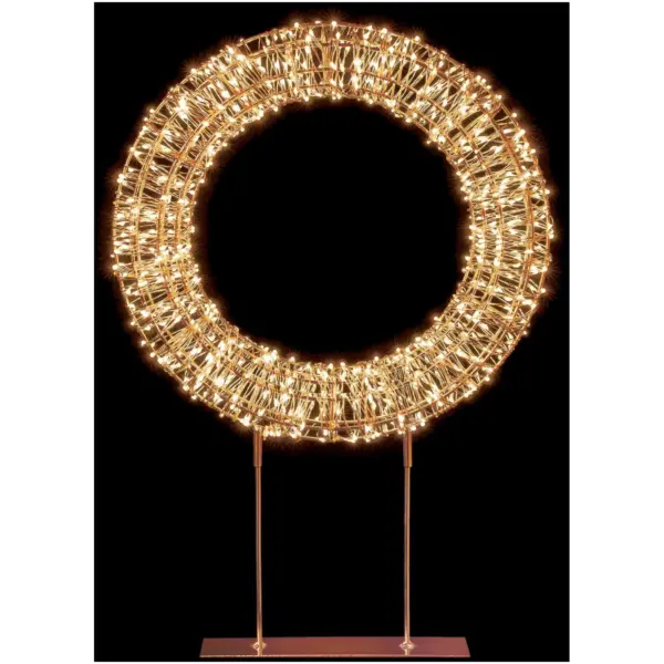 Premier Gold Twinkling LED Table Top Wreath 45cm
