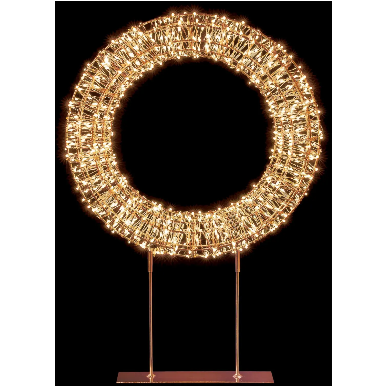 Premier Gold Twinkling LED Table Top Wreath 45cm