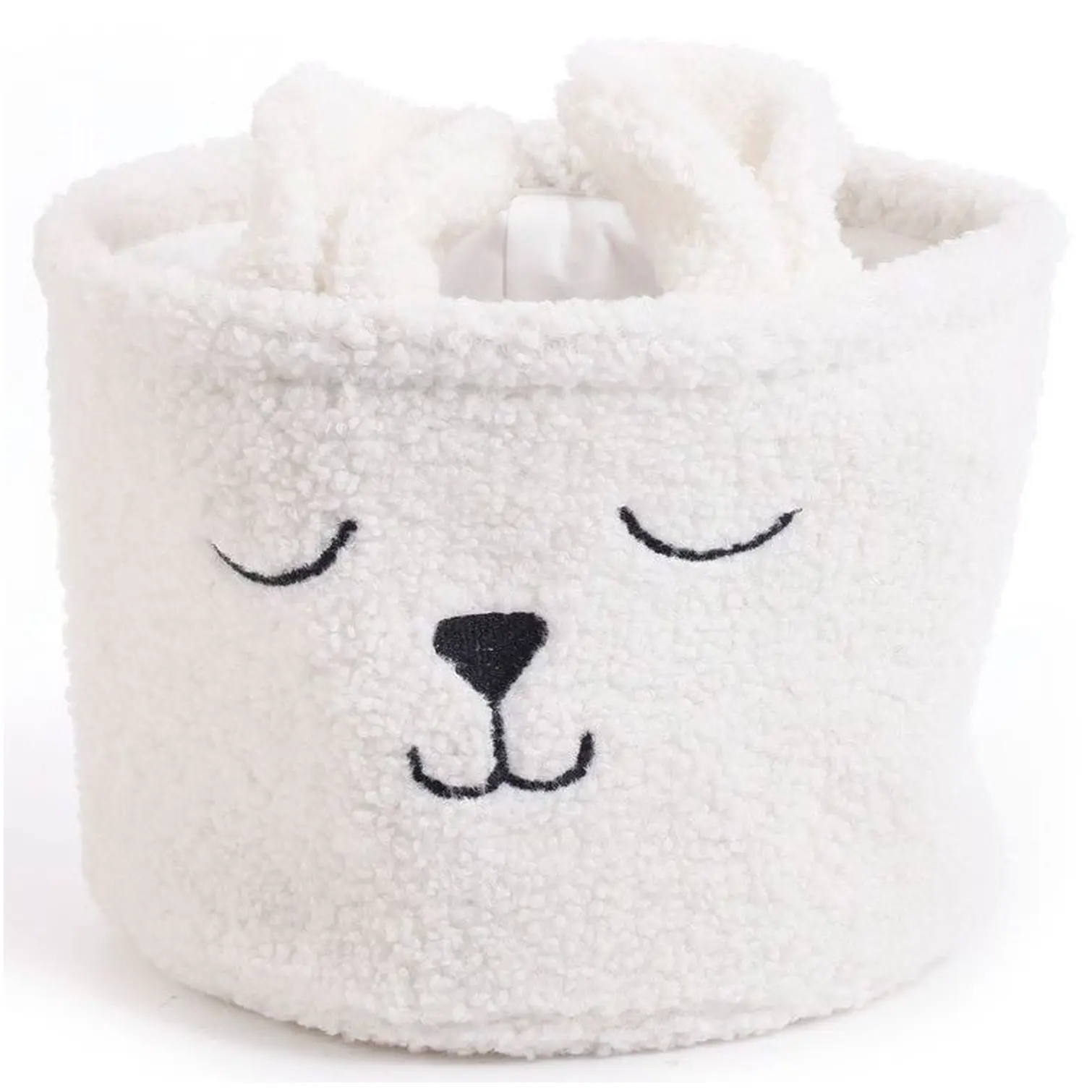Blue Canyon Teddy Storage Basket White 25x25x20cm
