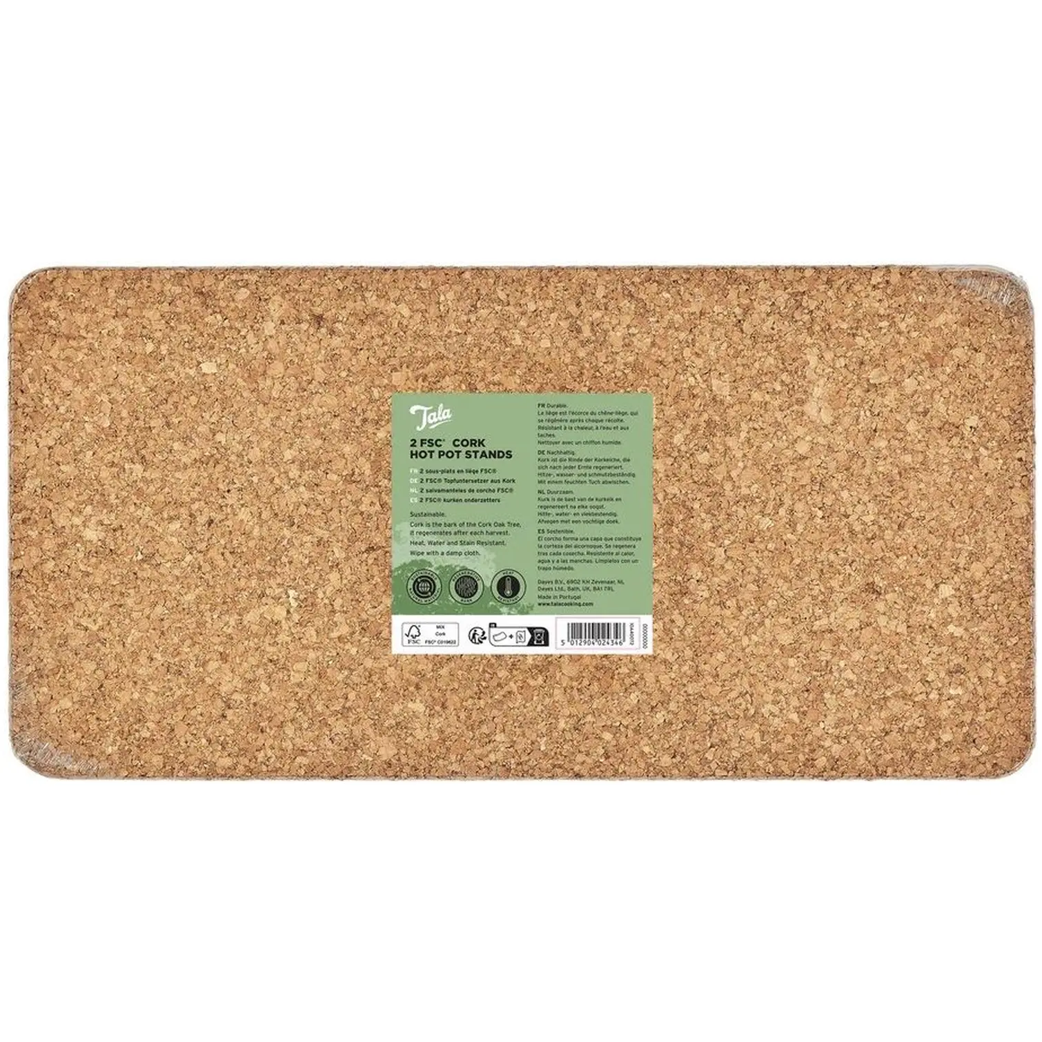 Tala Rectangular Cork Hot Pot Stands 2 Pack