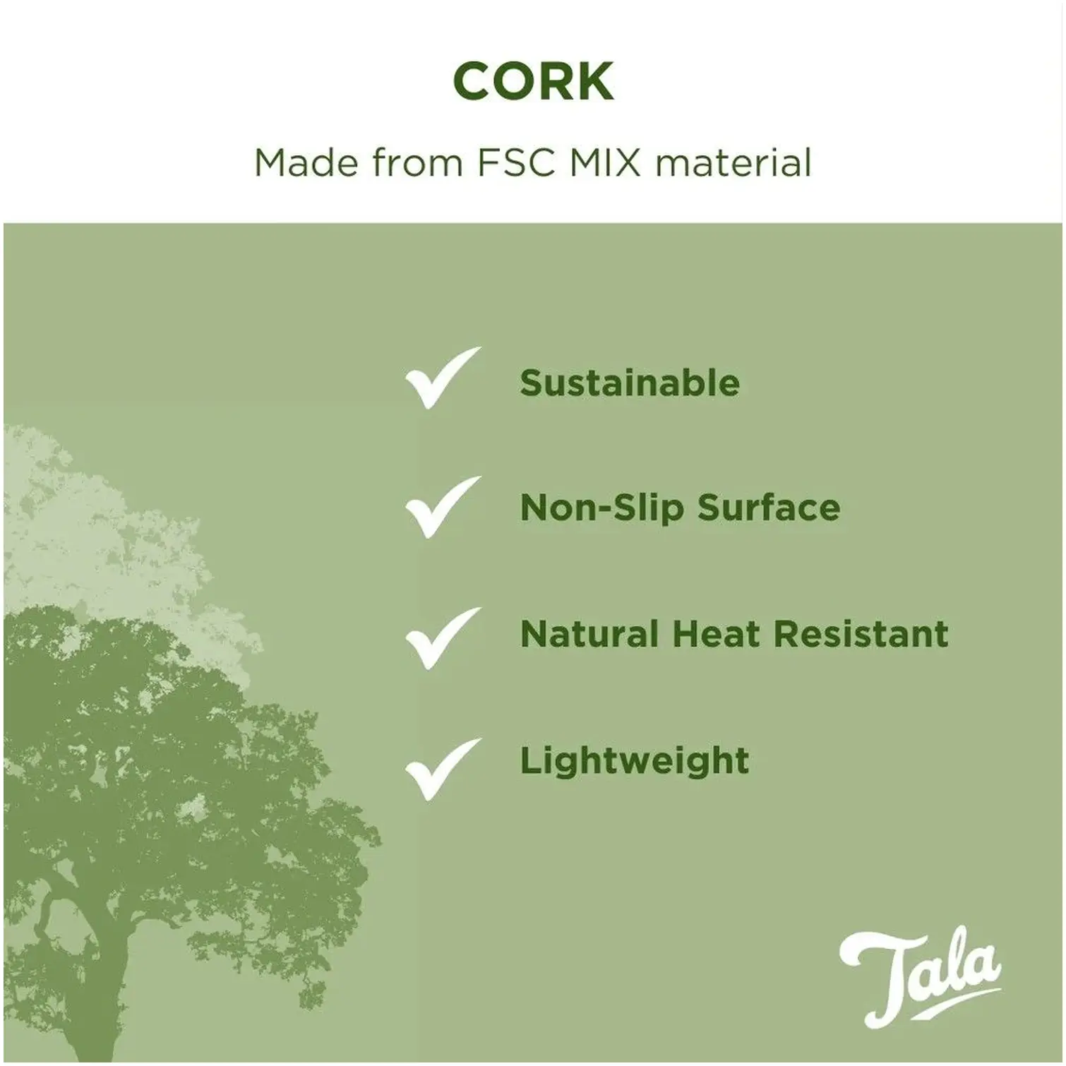 Tala Rectangular Cork Hot Pot Stands 2 Pack