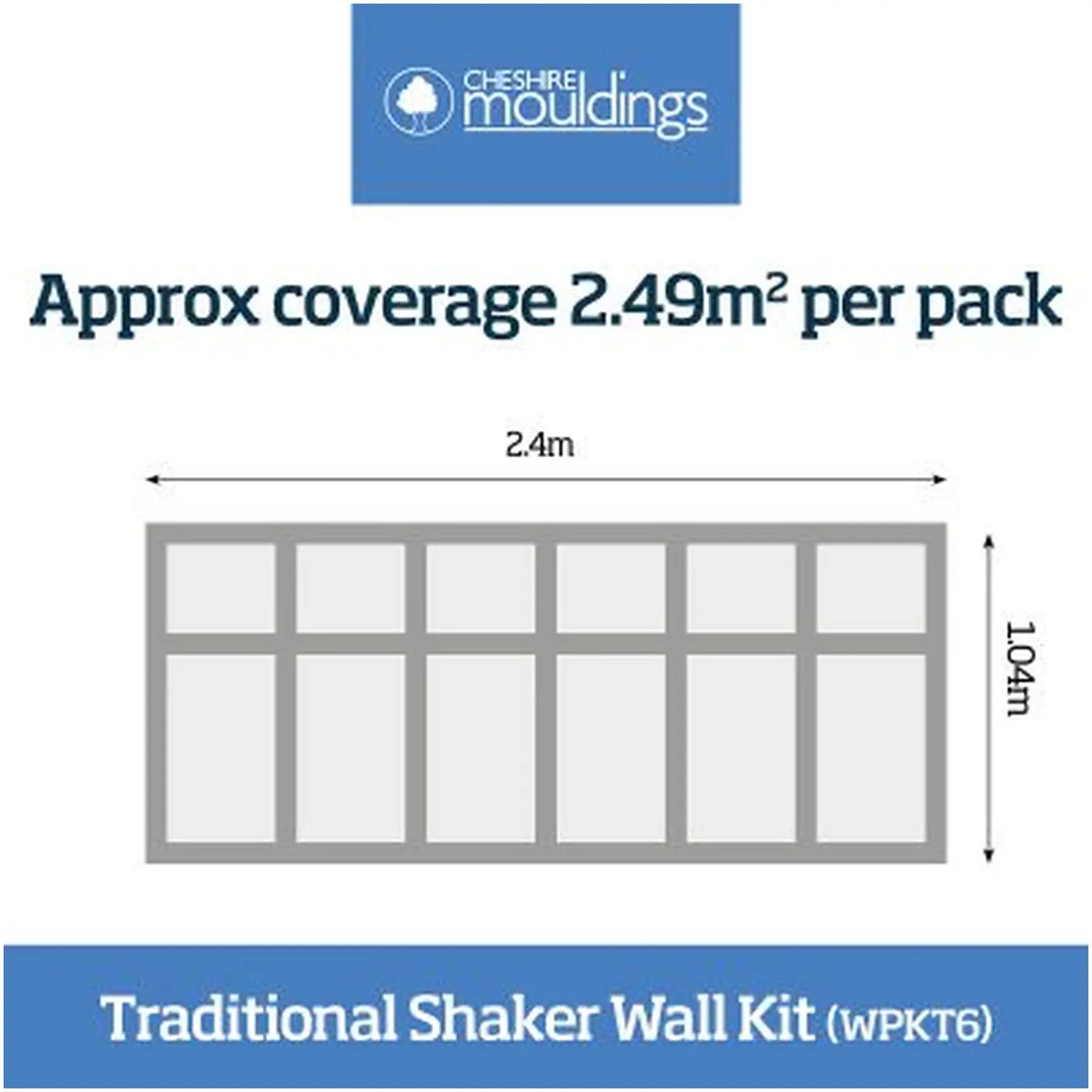 Cheshire Mouldings MDF Wall Panel Kit Traditional Shaker