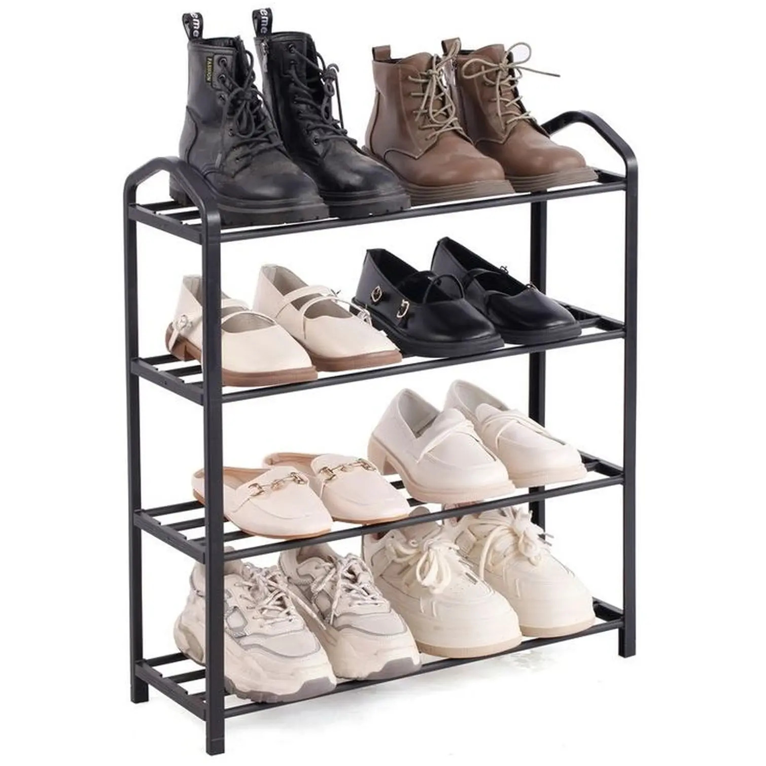 Casa&Casa 4 Tier Shoe Rack Black 50x19.5x62cm