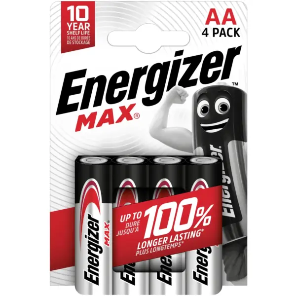 DUR0250 Energizer Alkaline Max AA Card Of 4
