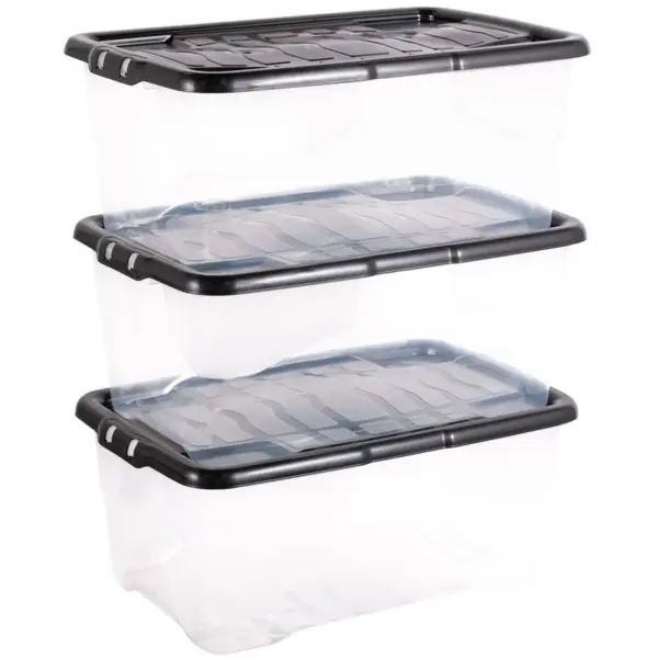 Strata Curve Storage Box 42 Litre - Pack of 3