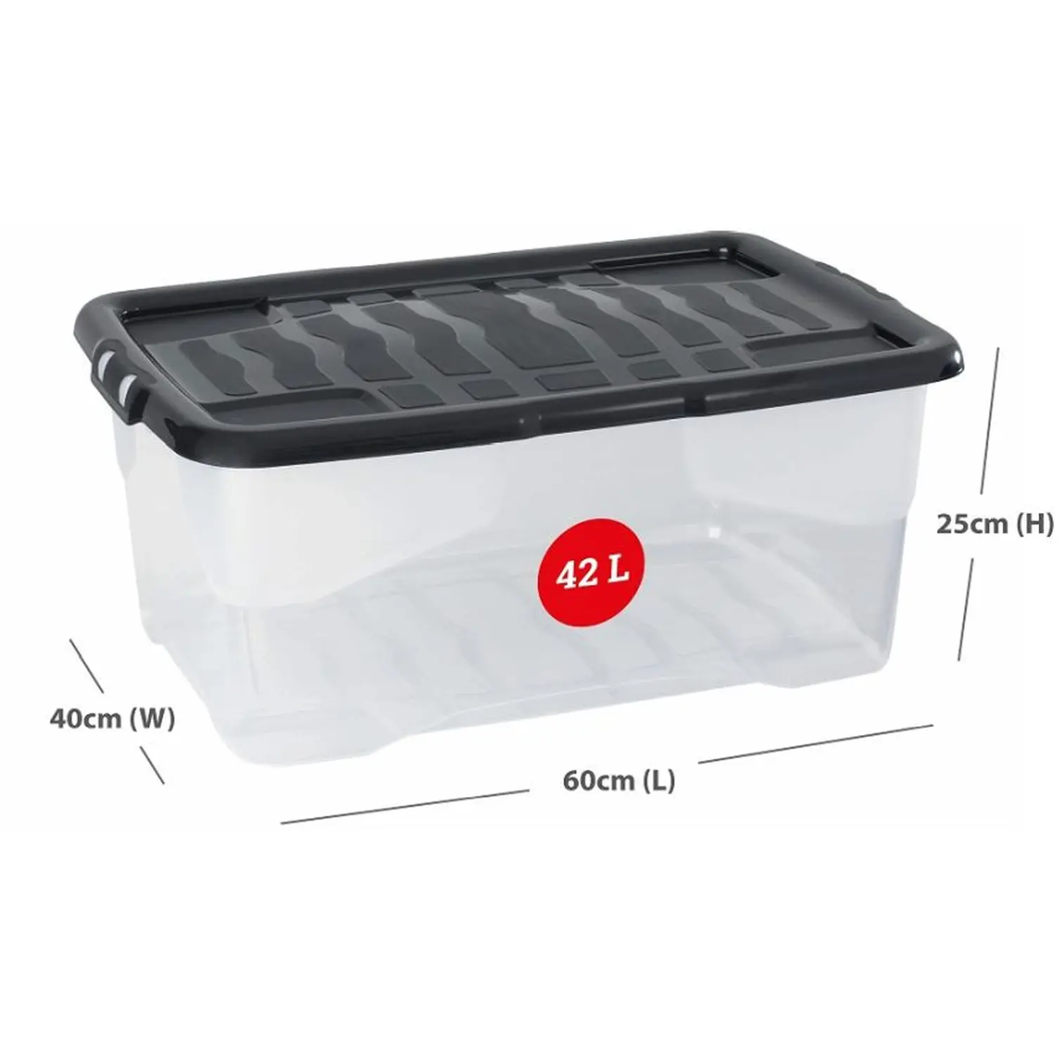 Strata Curve Storage Box 42 Litre - Pack of 3