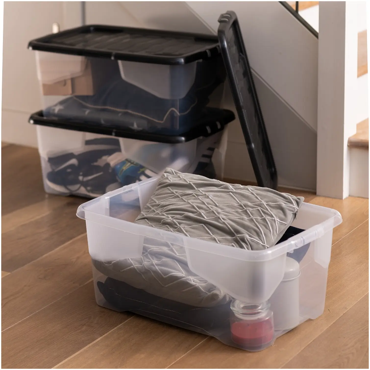 Strata Curve Storage Box 42 Litre - Pack of 3
