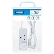 STT6488 Status 2 Gang 13 Amp 2m Extension Lead White