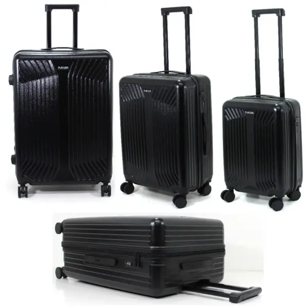 Flieger Black Travel Case Set of 3 76x49x31cm 66x44x28cm 56x37x23cm