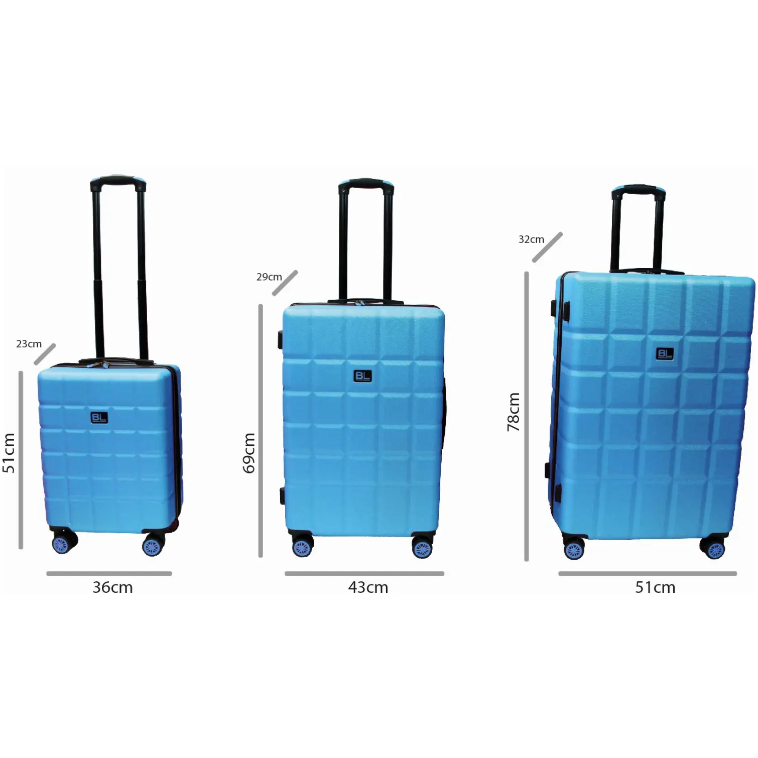 Royal Blue Travel Case Set of 3