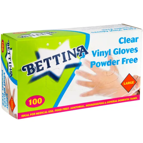 Bettina Vinyl Gloves Large Size Box of 100