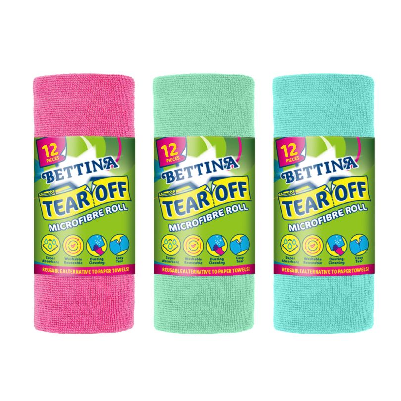 Bettina Tear Off Microfibre Roll 12 Pieces