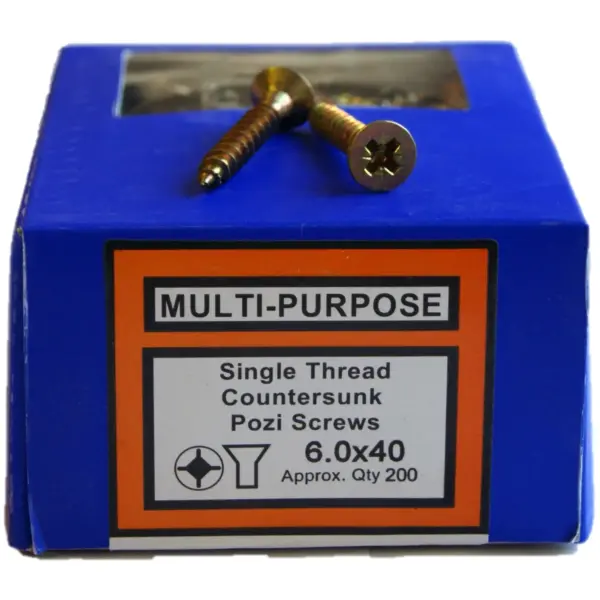 6 x 40mm CSK Head Pozi YZP