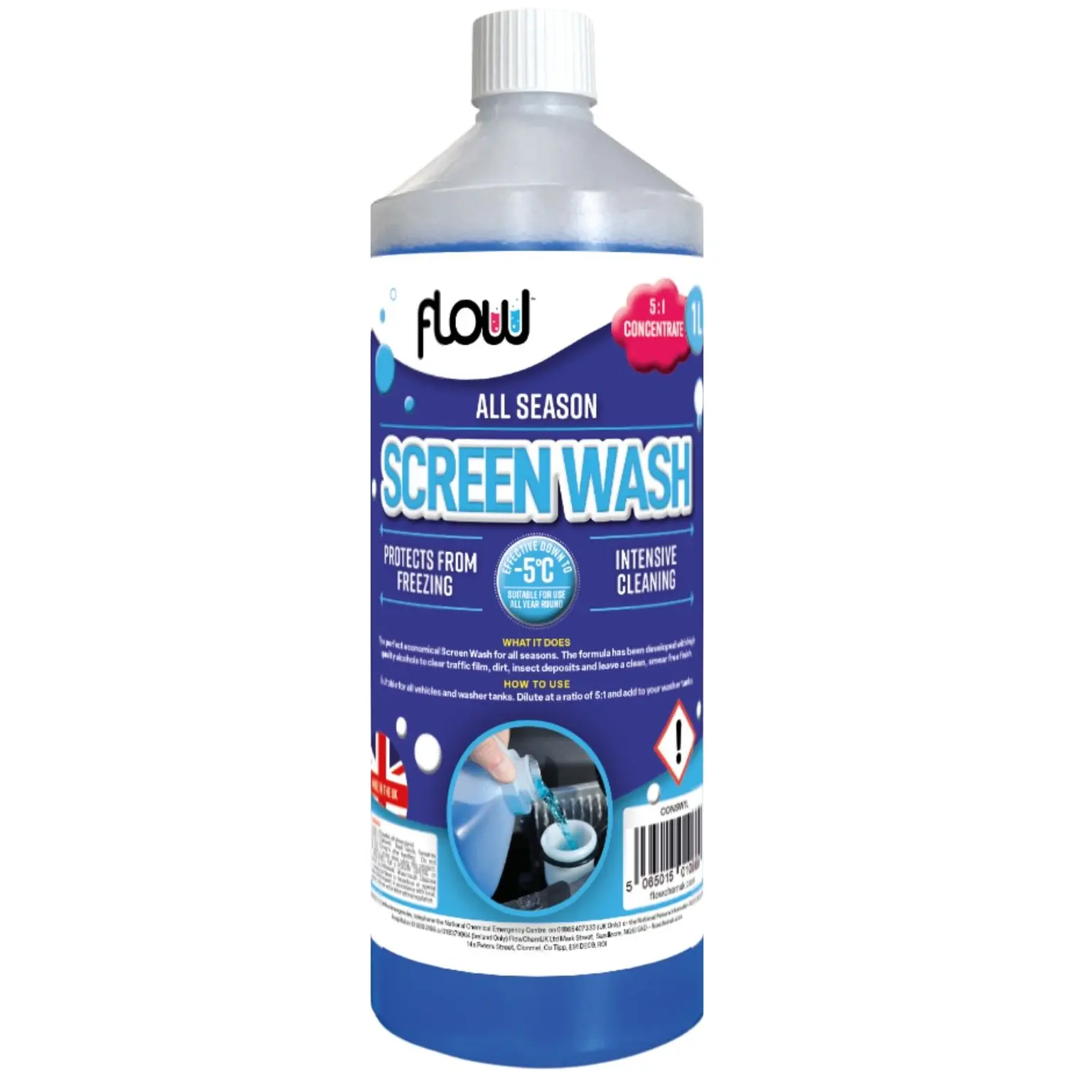 KIN1110 Flow All Seasons Concentrated Screenwash 1 Litre