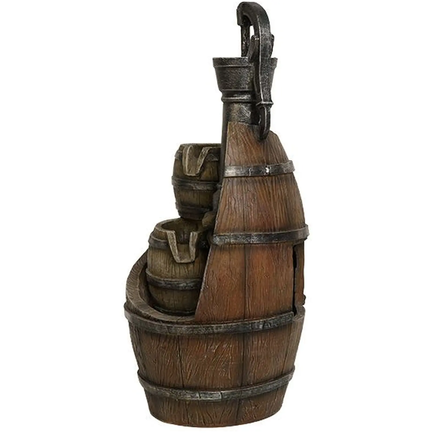Smart Garden Solar Whiskey Barrels Water Feature