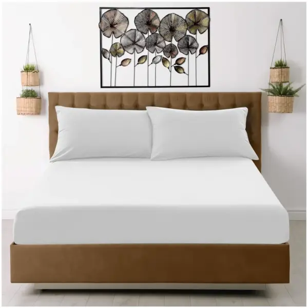 Super Dreamer Single White Fitted Sheet Microfibre