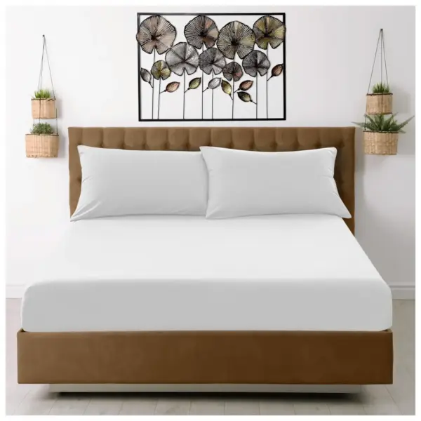 Super Dreamer Double White Fitted Sheet Microfibre 137x190cm