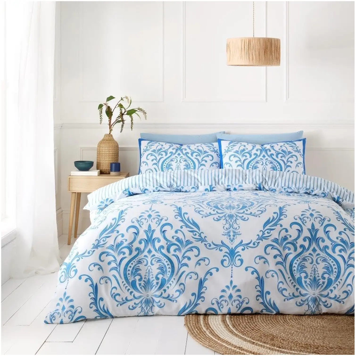 Margaux Blue Single Duvet Set