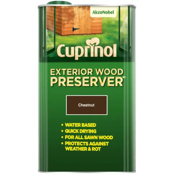 Cuprinol Exterior Wood Preserver Chestnut 5 Litres