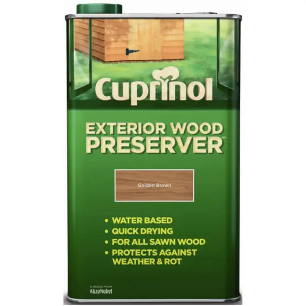 Cuprinol Exterior Wood Preserver Golden Brown 5 Litres