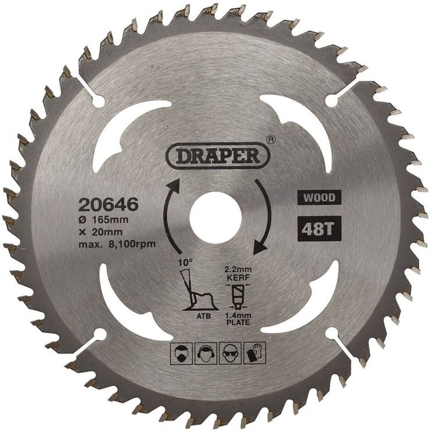 Draper Circular Saw Blade 48T 165mm