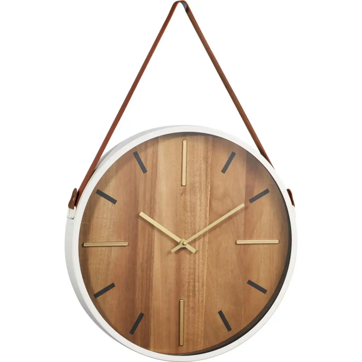 Wall Clock with Brown Handle