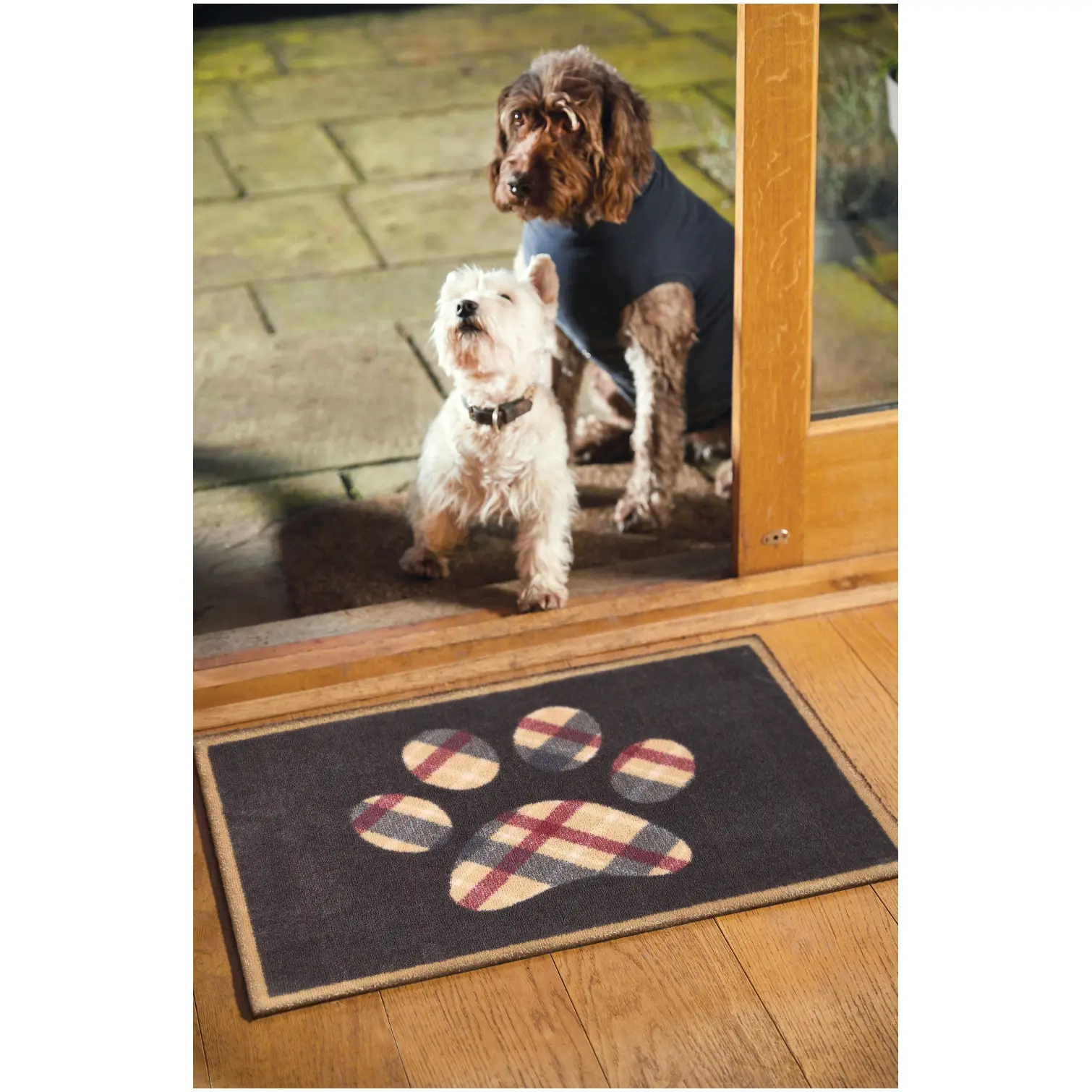 PEX0174_2 Hug Rug Tartan Paws 50 x 75cm