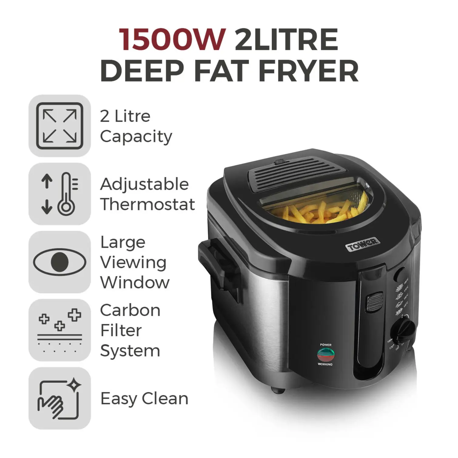 RKW0069_11 Tower Square Fryer Black 2ltr