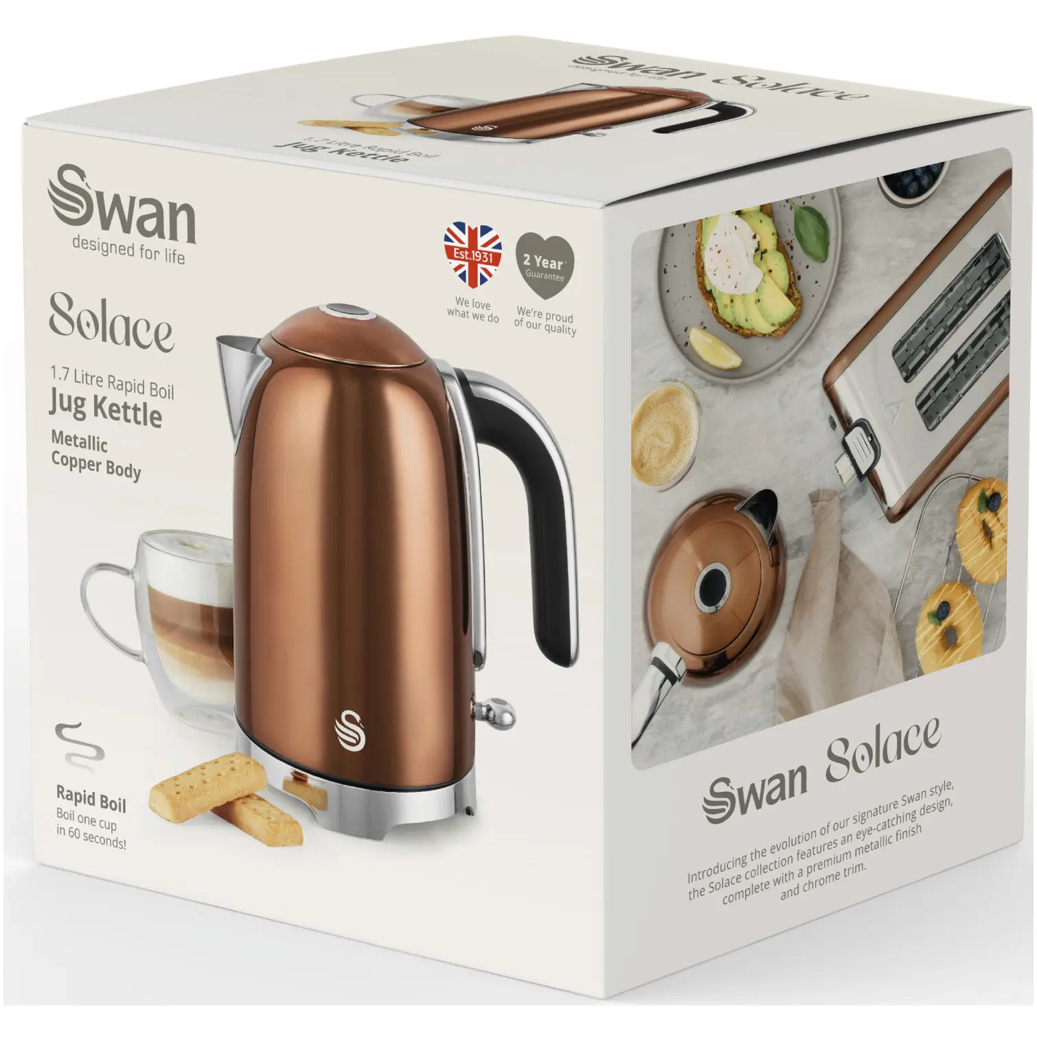 Swan Solace Jug Kettle Copper