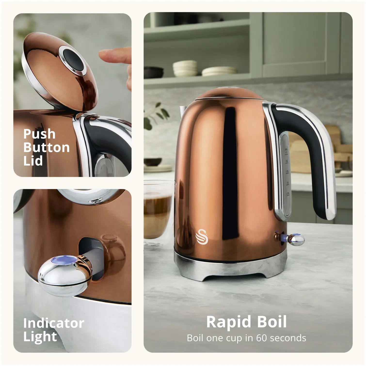 Swan Solace Jug Kettle Copper
