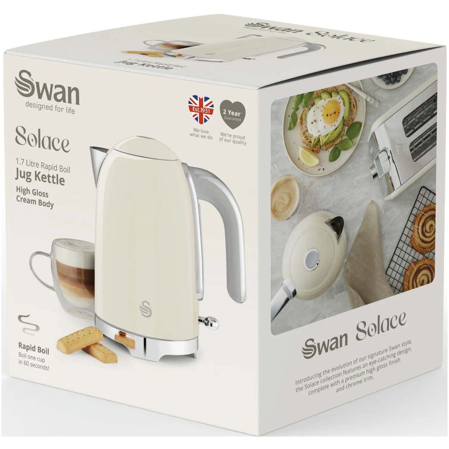 Swan Solace Jug Kettle Cream