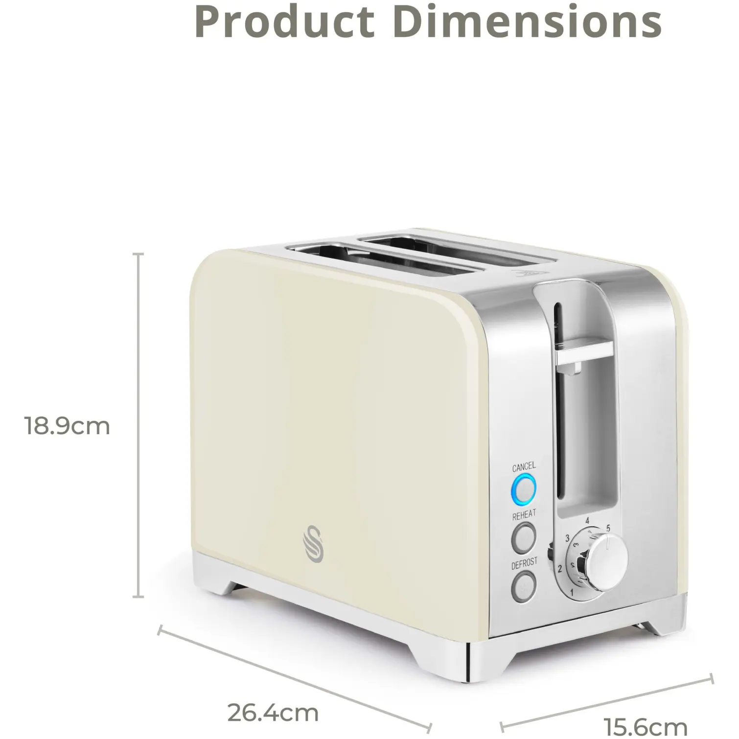 Swan Solace 2 Slice Toaster Cream