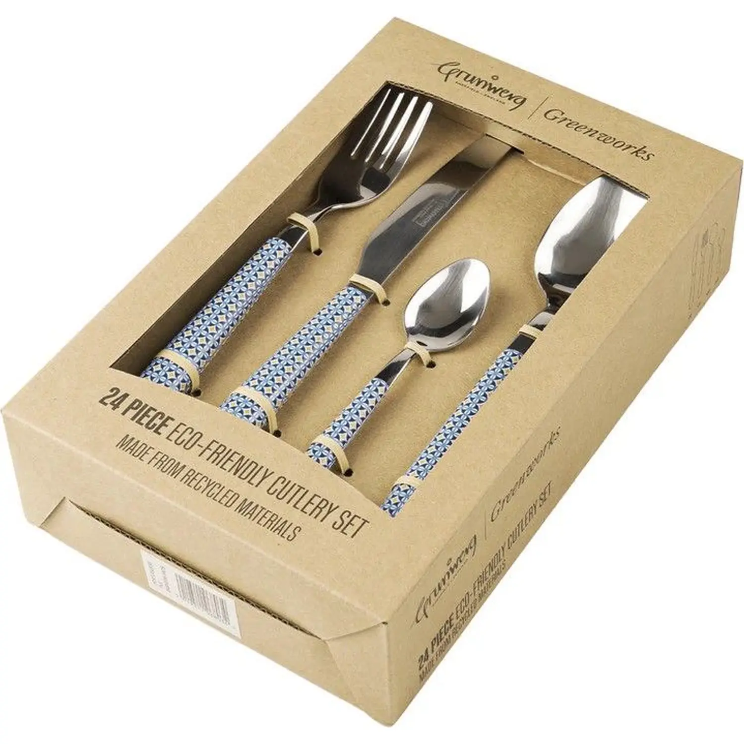 Grunwerg Greenwork Cutlery Set 24 Piece Mosaic Tiles