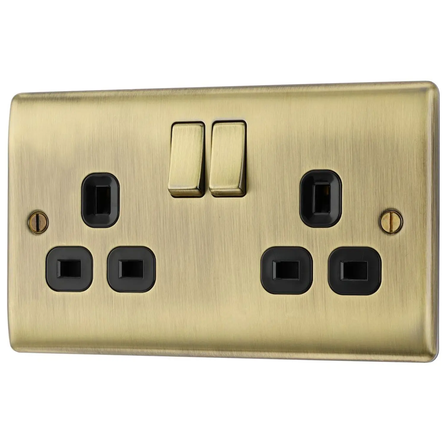 BG 2g SwitchSocket Antique Brass