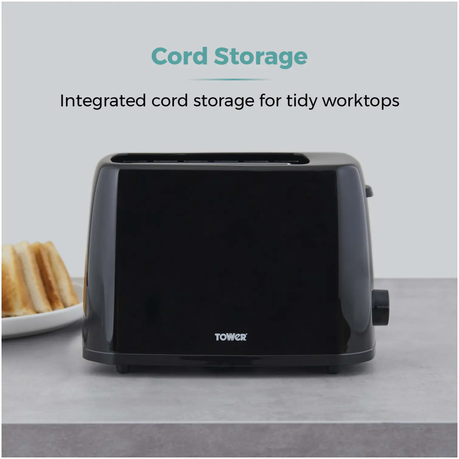 RKW0134_3 Tower Presto 2 Slice Toaster Grey